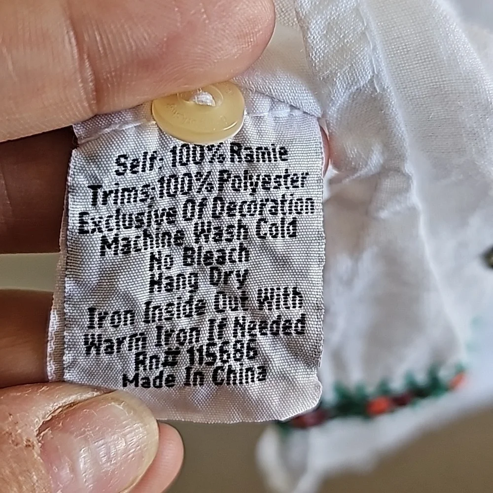 Johny Was 3J Workshop White Embroidered Top - Picture 10 of 10